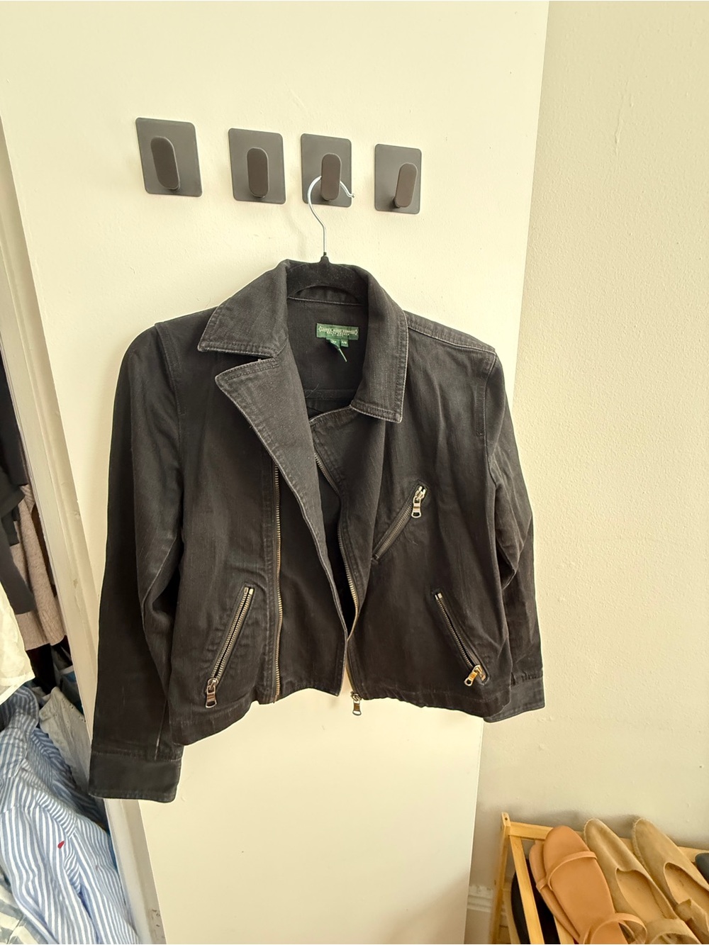 Ralph Lauren Black Moto-Style Leather Jacket